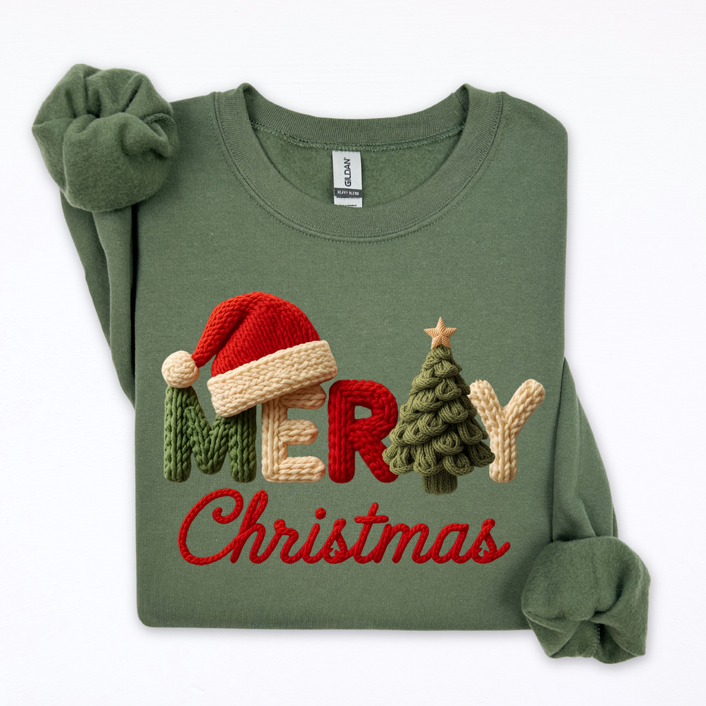 Faux Yarn Merry Christmas